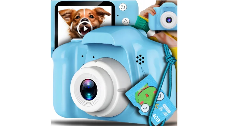 Aparat cyfrowy dla dzieci Aparat fotograficzny dla dzieci Niebieska karta 4 GB