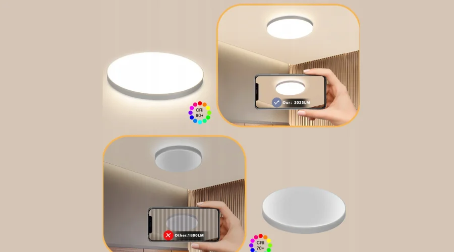 Lampa Lampa Sufitowa Łazienka Lampa Sufitowa, LED Biała - 3000K, 18W IP44