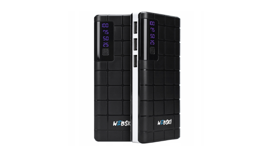 MOCNY POWERBANK 20000mAh z trzema portami USB awaryjna latarka LED Webski
